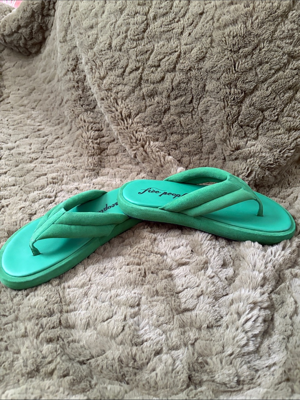 Free People Seafoam Green Padded Thong Sandals